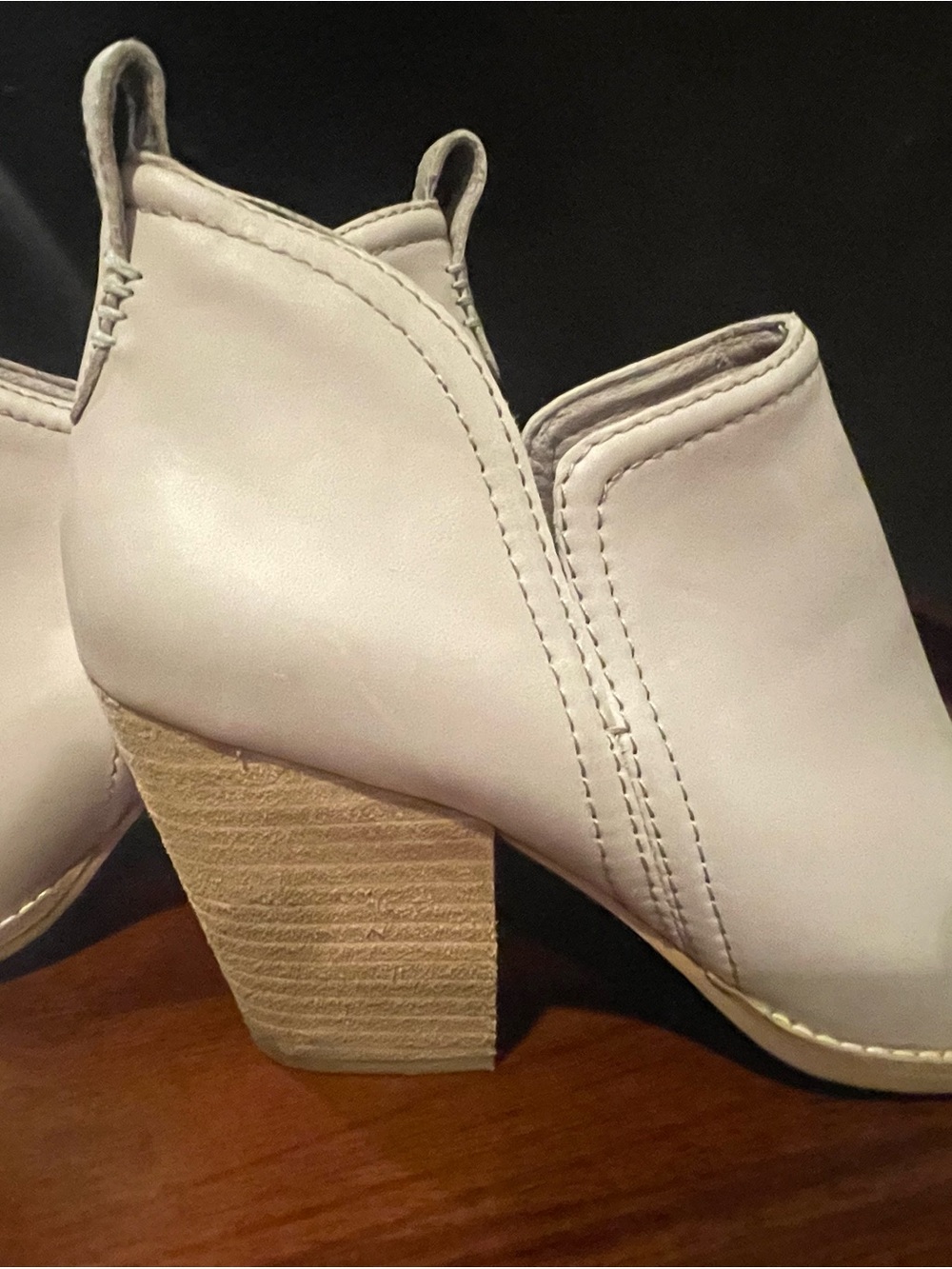 Jeffrey Campbell Off-White Leather Notch Ankle Booties